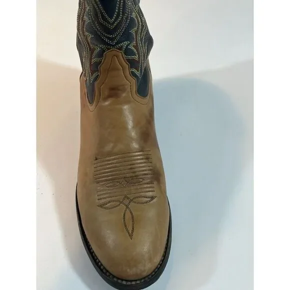 Tony Lama Boots Mens 8.5 B leather Cowboy Western - Picture 10 of 16